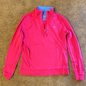 Vineyard Vines Women's Pink Quarter-Zip Sweatshirt